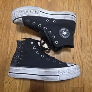 Converse Womens Punk Rock Platform Studded Festival Chuck 70 Plus High Punk 8